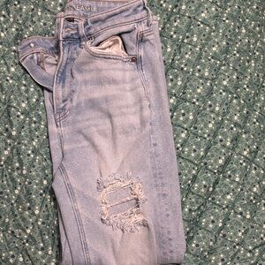 American Eagle Outfitters Light Blue Ripped Skinny Jeans